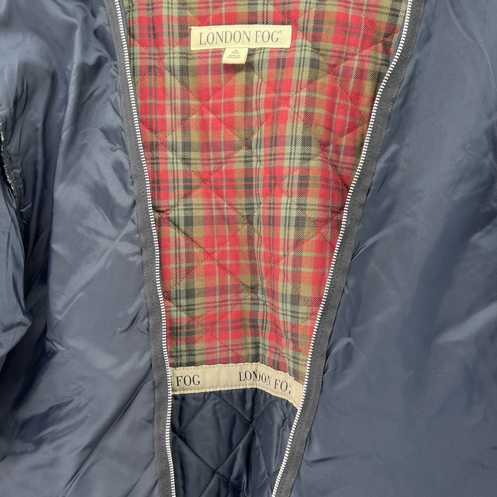 Vintage London Fog Mens Plaid Zip-In Liner Jacket for Trench Coat Maincoats Sz M - Picture 2 of 9
